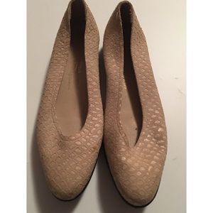 Ferragamo tan suede leather, croc slip on